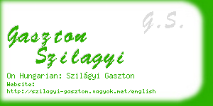 gaszton szilagyi business card